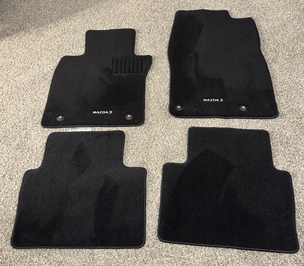 2019-2025 Mazda 3 Front & Rear Floor Carpet Black 8243 Mi OEM Set Of 4 EUC